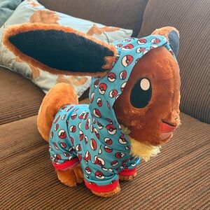 Build Bear Pokemon Eevee 18" Plush Pokeball Sleeper Pajamas